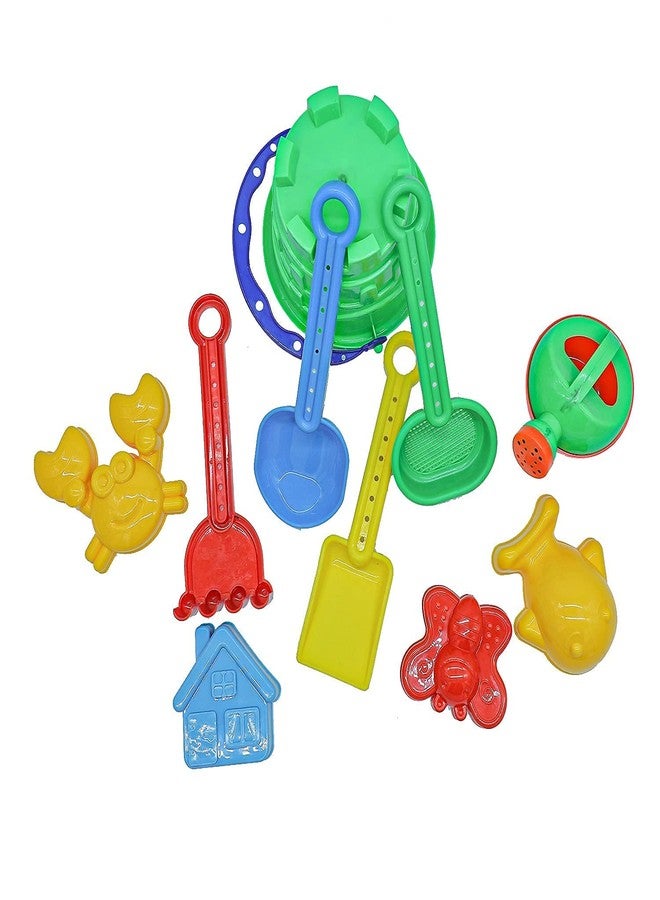 MAPA PLAY Beach Toys Set for Kids - 10 Pcs Indian Made Plastic Bucket, Animal Mould, Shovel Spade Tool Kit - Outdoor Sand Learning Toys, Best Birthday Gift Multicolor - Image 5